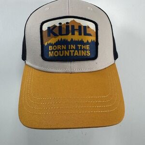 KUHL Ridge Trucker Adjustable Snapback Hat Logo‎ Patch Mesh Baseball Cap Yellow